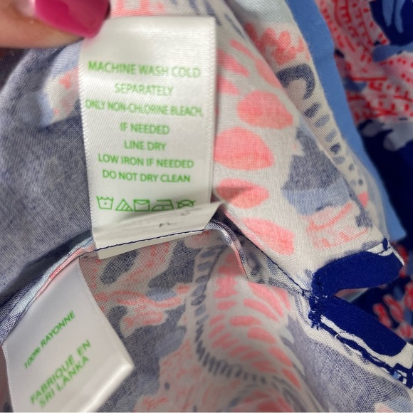 Lilly Pulitzer Luna Bay Tunic Borealis Blue Swim On Over Size Medium - Picture 7 of 8